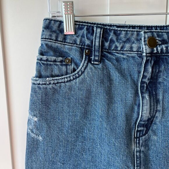 Free‎ People Mini Distressed Denim Skirt size 0 - Picture 5 of 9